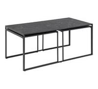 Toilinux - Table basse extensible en 3 pièces en Mélamine et Métal - L.120 à 232 cm - Noir - Félice Noir G