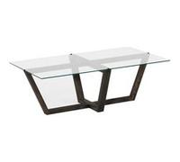Table basse Onyxale en verre et bois massif - Transparent et gris foncé