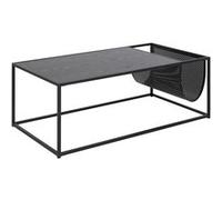 Table basse rectangulaire avec range magazine en MDF et métal - Noir