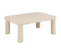 Toilinux - Table basse rectangulaire effet travertin GÖRAN - Beige