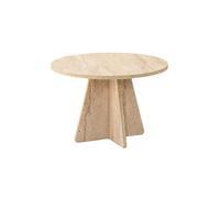 Table basse ronde effet travertin VALENCE - Beige