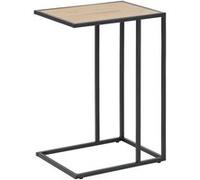 Toilinux - Table d'appoint ou bout de canapé en MDF et métal - Beige et Noir - Sireine Beige G