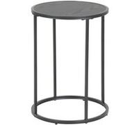 Toilinux - Table d'appoint ou bout de canapé rond en MDF et métal Diam.45cm - Noir - Sireine Noir G