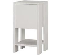 Toilinux - Table de chevet 1 porte - L.30 cm - Blanc - Ema Blanc G