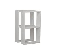 Toilinux Table de Nuit Ajourée en Bois - Blanc