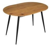Toilinux - Table extensible ovale effet bois 4 à 6 places design rétro - L. 120 à 160 cm bois G