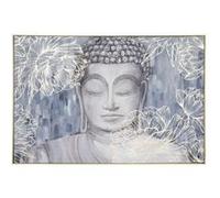 Toile imprimée encadrée Bouddha effet alu - 60 x 90 cm
