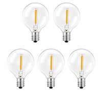 Toipwen Ampoule de rechange G40 pour guirlande lumineuse d'extérieur, culot E12, lumière chaude 2500 K, compatible avec les guirlandes lumineuses d'extérieur 24 V (lot de 5)