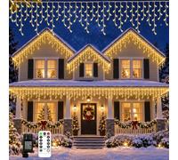 Toipwen Guirlande Lumineuse Extérieure 20M 560 LED Blanc Chaud Télécommande | Guirlande Cascade Extérieure avec Télécommande, 8 Modes, Minuterie, Variateur, IP45 Étanche, 31V, Jardin, Balcon, Toit, Fête