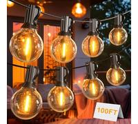 Toipwen Guirlande Lumineuse Exterieure, 30M Guirlande Guinguette Exterieur 50+2 Ampoules LED Plastique Blanc Chaud, IP45 Imperméable pour Jardin, Terrasse, Patio, Café, Mariages et Fêtes