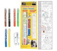 Toise de Croissance Autocollant Mural Décoratif de Règle | Toise Ludique pour Dessiner pour Chambre à Coucher Salle de Classe Maison Garçons Filles Garderie