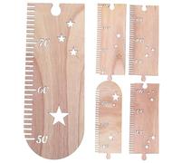 Toise de Hauteur Étoile en Bois pour Garçon et Filles, Décoration Murale | 1 Set, Marquages Précis de Mesure, pour Chambre Garçon et Filles et Fête, Design Charmant, Montage Mural