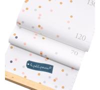 Toise déco pois roses dorés et gris