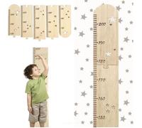 Toise en bois pour enfants - Puzzle naturel - Tableau de croissance en hauteur