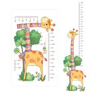 Toise murale autocollante pour enfants, tableau de croissance amovible, sans dommages, règle de hauteur avec raclette, décoration de chambre d'enfant girafe pour chambre d'enfant