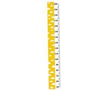 Toise Murale Bébé Courbe de Croissance 152x21cm Bois et Toile | Décoration Murale Chambre, Jaune, Motif Nuage, Suspendue Support en Bois et Corde