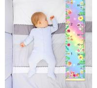 Toise Murale Pour Enfants, Règle De Mesure De La Hauteur Amovible Pour Garçons Et Filles, Règle De Croissance, Décoration Murale Licorne, 200 Cm, 20 Cm (Fleur Arc-En-Ciel)