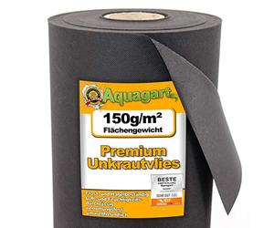 Toison Contre Les Mauvaises Herbes de Jardin Aquagart 150g avec 10 ancrages au Sol I Tapis écologique en PP, perméable à l'eau I Toison de paillage Contre Les Mauvaises Herbes (30m x 1m)