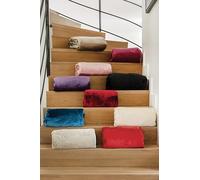 Toison d’or Couverture Velvet Microvelours Polyester Uni, 240cm x 260cm Taille, Ivoire