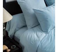 Toison d’or Taie d'oreiller Cap Ferret Coton Lavé, 65cm x 65cm Taille, Bleu Givré