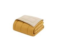 TOISON D'OR Hudson - Couette/Jeté microfibre réversible 200 g/m² - Miel & Galet - 220 x 240 cm