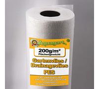 Toison géotextile de 95 m² polaire de jardin polaire anti-mauvaises herbes polaire de drainage 200 g 1,9 m de large