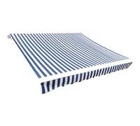vidaXL Toit d'auvent toile 6x3 m Bleu et blanc (cadre non inclus) G