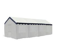 Toit de barnum/tente réception 3x10 m PE 180 g/m², toile de rechange, facile à poser - blanc/bleu