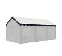 Toit de barnum/tente réception 3x6 m PE 180 g/m², toile de rechange, facile à poser - blanc/bleu