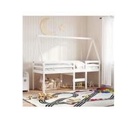 vidaXL Toit de lit pour enfants 209x95,5x88 cm bois de pin massif, toit de lit, baldaquin de lit pour enfant, toit pour lit 846947 Blanc G