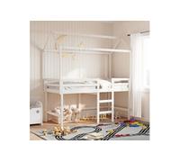 vidaXL Toit de lit pour enfants 217x85,5x154 cm bois de pin massif 846962 Blanc G