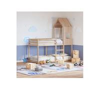 vidaXL Toit de lit pour enfants 846891 – Bois de pin massif 55×99×139,5 cm – Beige G