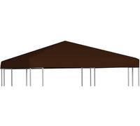 Toit de rechange pour abri de jardin - 3 x 3 mètres - Marron - 310 g/m² - 100 % imperméable avec revêtement en PVC - Toile de couverture pour gazebo - 16 attaches adhésives incluses