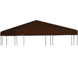 Toit de rechange pour abri de jardin - 3 x 3 mètres - Marron - 310 g/m² - 100 % imperméable avec revêtement en PVC - Toile de couverture pour gazebo - 16 attaches adhésives incluses