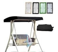 Toit De Rechange pour Balancelle Jardin 191x120cm 213x122cm Housse De Toit pour Balancelle en Tissu Oxford, Auvent Balançoire Imperméable(Black,83x48x9in(213x122x23cm))