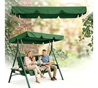Toit de Rechange pour Balançoire Jardin 210D, Canopée de Balancelle Hollywoodienne Imperméable Anti-UV pour Meubles de Siège Extérieur À 2 3 Places(Green,142x120x18cm)