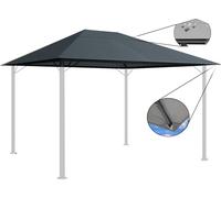 Toit de rechange pour pavillon de jardin 3x4m gris Toit de pavillon Housse de rechange