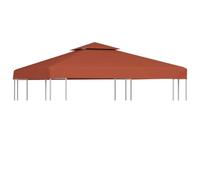Toit de rechange pour tonnelle 3 x 3 m, terre cuite, bâche de tonnelle avec cheminée, toile de toit hydrofuge en polyester, housse de rechange robuste pour tonnelle de jardin