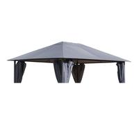 Toit de remplacement pour gazebo - QUICK STAR - 3x4 m (297×397 cm) - Gris - 95% polyester 180 g/m² - Enduit PU hydrofuge