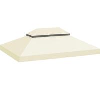 Toit de remplacement pour pavillon - Housse de remplacement - 4 x 3 m - Double toit avec ventilation - Couleur crème