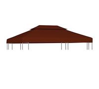 Toit de tente, tente de jardin, en PVC, housse de rechange, toit de fête, toit imperméable, pour pavillon de jardin, pavillon de fête, 2 niveaux, 310 g/m², 4 x 3 m, terre cuite