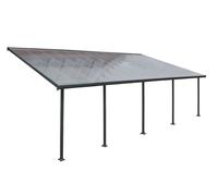 Toit de terrasse en polycarbonate Feria Palram - Auvent 3 x 7,3 m gris