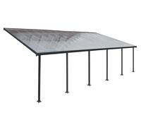 Toit de terrasse en polycarbonate Feria Palram - Auvent 3 x 8,5 m gris