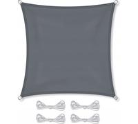 Toit de toile Taud de soleil UV gris étanche 4x4 m