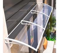 Toit Marquise Plaque Support en aluminium blanche Polycarbonate Transparent,Auvent de Porte d'entrée Protection Soleil pour Maison Terrasse Patio Contre Pluie Neige UV (60 x 150cm)