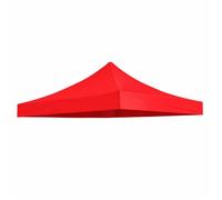 Toit pour tonnelle pliante pro 3 x 3 m TERRE JARDIN rouge - polyester 250 g/m² enduit PVC - remplacement tente pliante pro