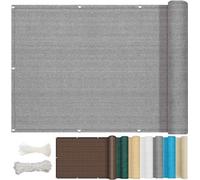 Toiture de balcon - Rideau de protection en PEHD résistant aux UV - Balcon - Pour préserver votre intimité - 90 x 600 cm - Gris