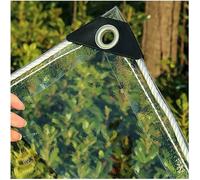 Toiture de tonnelle en PVC durable avec œillets transparents, 360 g/m², bâche plastique transparente imperméable de 0,35 mm, 2 x 2