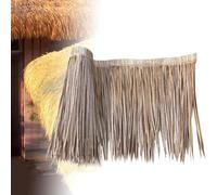 Toiture en chaume synthétique, Panneaux de Toit en chaume de Palmier synthétique pour cabanes de Bar hawaïennes - Tuile de chaume en Plastique de 1,98 m, Housse de Parasol en Paille, plinthe