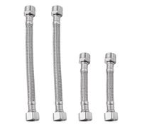 Tokaneit Tuyau Flexible 3/8" 4 Pcs 20 cm/10 cm Tuyaux de Raccordement Flexibles Robinets,Tuyau Armé pour Robinet,Rallonge de Tuyaux Flexible avec Tressé en Acier Inoxydable,Rallonge de Raccordement